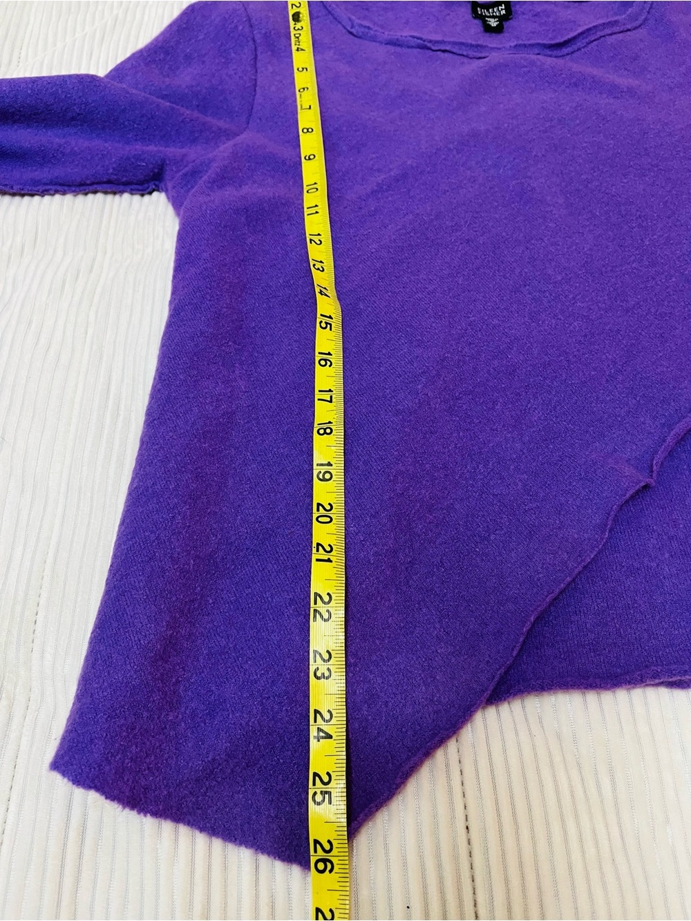 Eileen Fisher Violet Asymmetric Pullover Wool Sweater - Picture 7 of 8